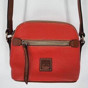 Dooney & Bourke Red Pebbled Leather Mini Crossbody Bag
